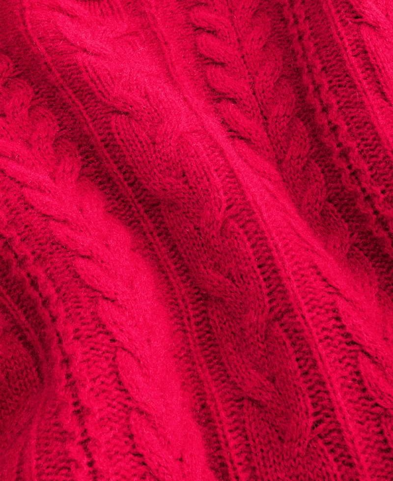 Charter Club Women's 100% Cashmere Cable-Knit Funnel-Neck Pullover Sweater, Macy's Exclusive