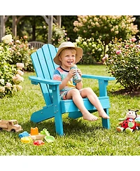 Gymax Kids Adirondack Chairs Tilted High Backrest Wide Armrests and Angled Seat
