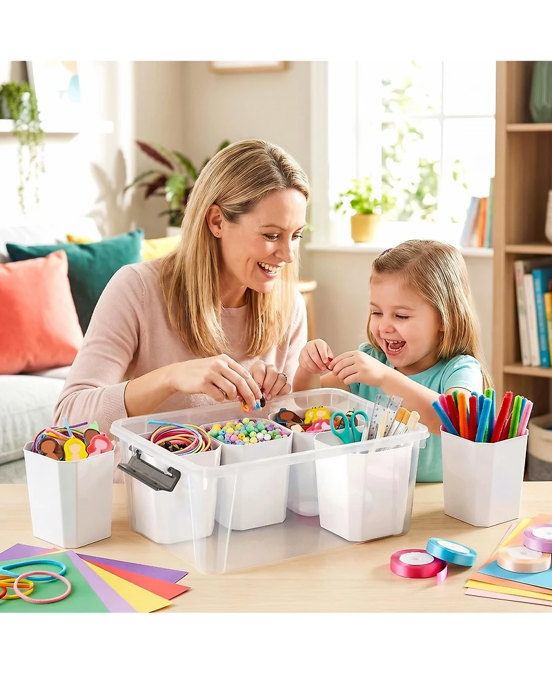 Xdovet Plastic Storage Box With Lids Stackable Organizer