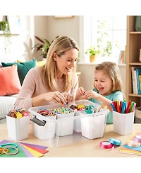 Xdovet Plastic Storage Box With Lids Stackable Organizer
