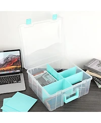 Xdovet Plastic Storage Box 8 Compartments Craft Organizer