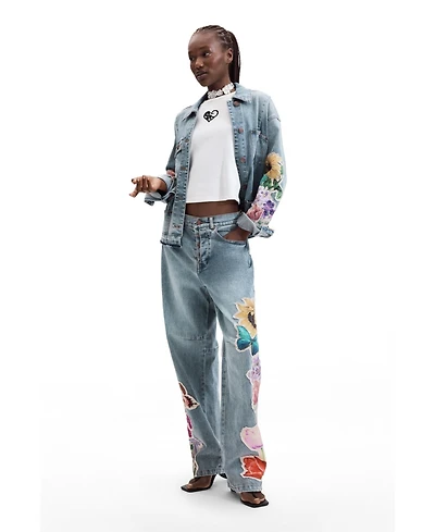 Desigual Women's Printed floral jeans