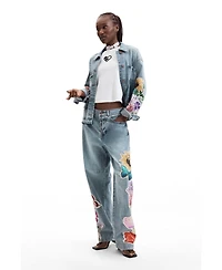 Desigual Women's Printed floral jeans