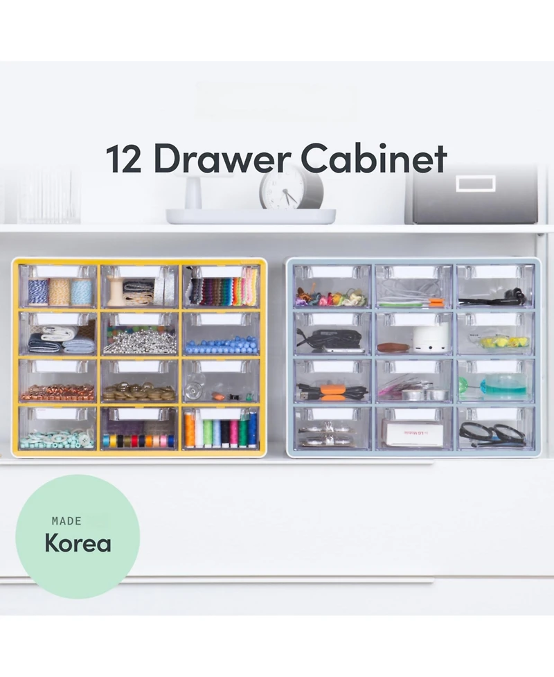 Xdovet 12-Drawer Stackable Organizer for Hardware Beads Craft Storage