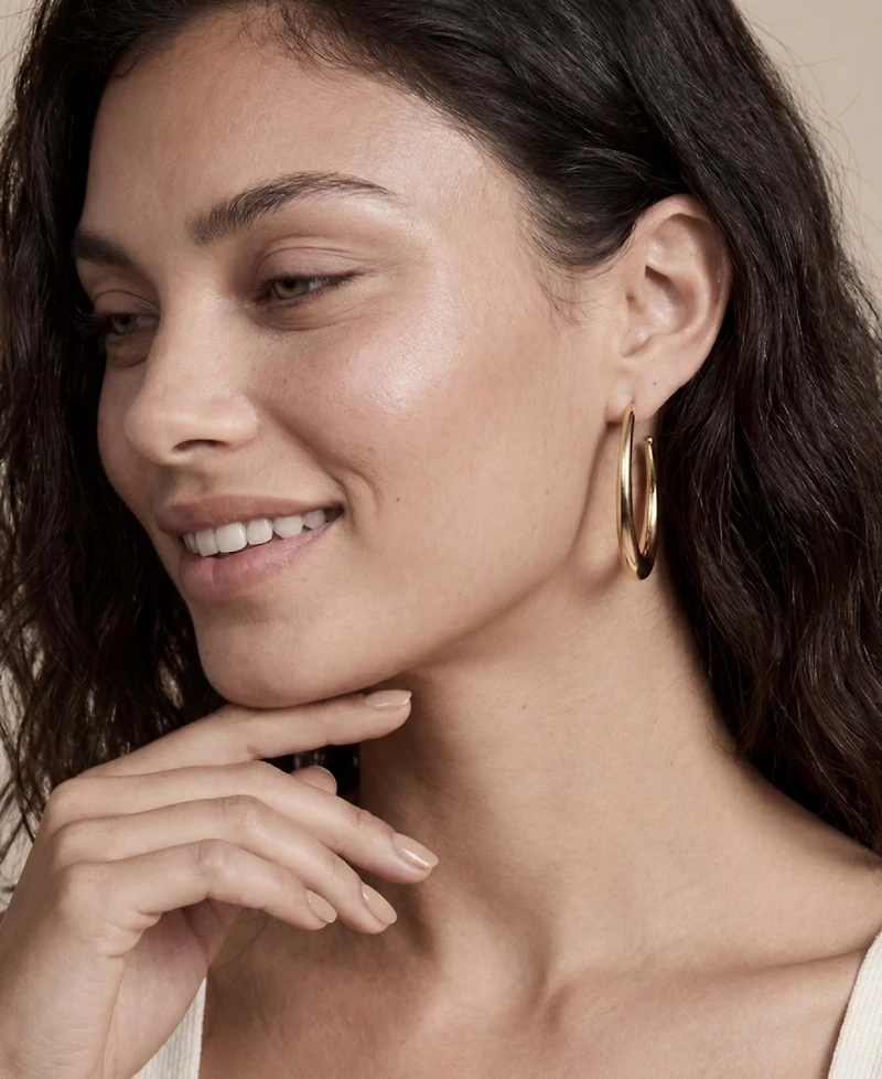 Ettika 18k Gold-Tone Plated Essential Gilded Hoop Earrings