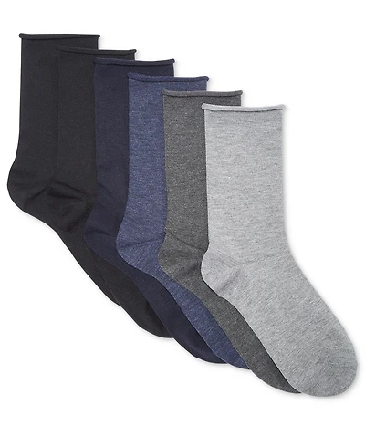 Lauren Ralph Women's 6 Pack Roll-Top Trouser Socks