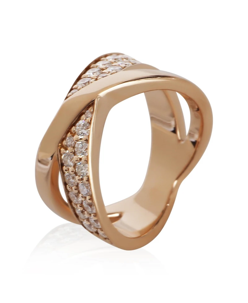 Pre-Owned Tiffany & Co Rose Gold Diamond Atlas X Wide Ring