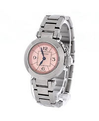 Pre-Owned Cartier Miss Pasha Pink Dial Quartz Watch in Stainless Steel 27mm