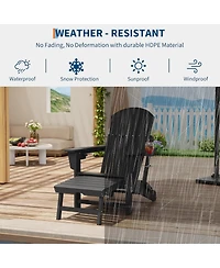 goamon 2 Piece Outdoor Folding Adirondack Rocking Chairs with Retractable Ottoman