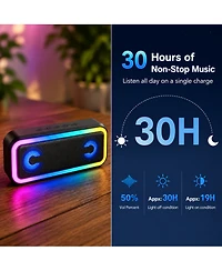 Aronkl Portable Bluetooth Speaker with Rgb Lights 24h Playtime IP67 Waterproof Tws Pairing