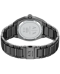Armani Exchange Men's Sync Quartz Day-Date Gunmetal Stainless Steel Watch 42mm