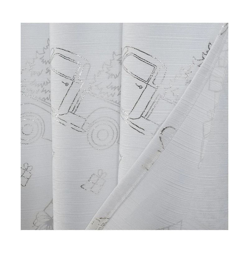 Rt Designers Collection Christmas Trucks Foil Shower Curtain
