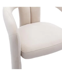 Clihome Contemporary Designed Fabric Upholstered Dining ChairmBarrel Side Chairs Kitchen Armchair for Living Room set of 2