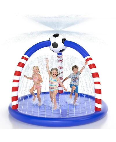 Aofar 75" Splash Pad Sprinkler Play Mat Soccer Water Spray Yard Family Dogs