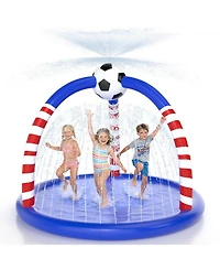 Aofar 75" Splash Pad Sprinkler Play Mat Soccer Water Spray Yard Family Dogs