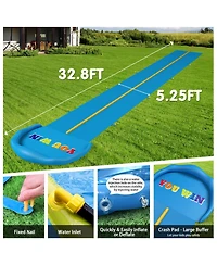 Aofar 32.8Ft Inflatable Water Slide Double Lane Outdoor Play