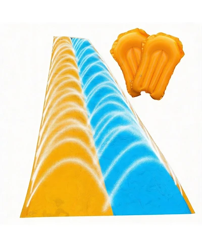 Aofar 40ft Slip Slide Inflatable Bodyboards Sprinkler Heavy Duty Outdoors