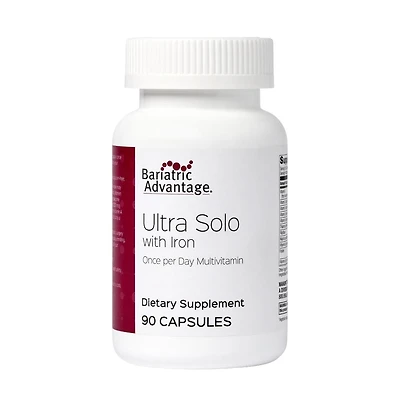 Bariatric Advantage Ultra Solo with Iron Once Per Day Daily Multivitamin for Bariatric Patients with Thiamin, Vitamin A and More 90 Capsules