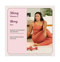 Bariatric Advantage Iron 18 Milligram with Vitamin C Chewable Ferronyl Carbonyl Iron Gentle on Stomach Strawberry 30 Count