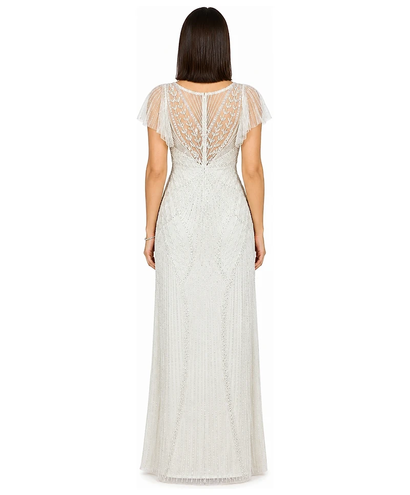 Lara Women's Beaded Faux-Wrap V-Neck Bridal Gown