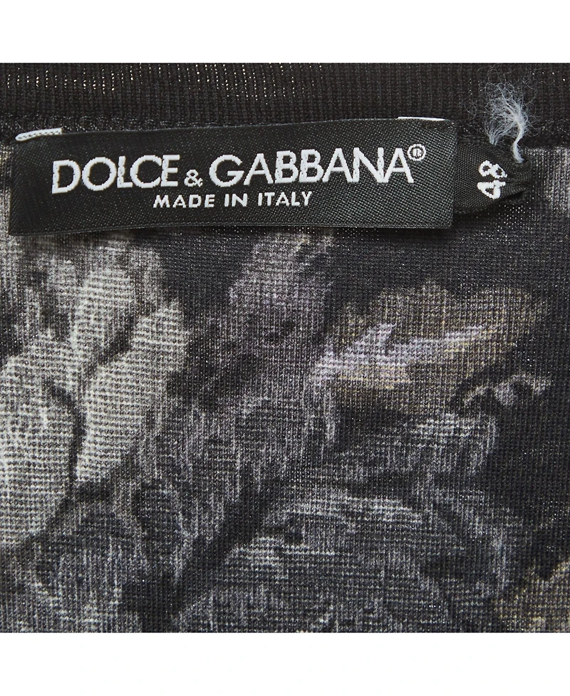 Pre-Owned Dolce & Gabbana Men's Printed Jersey Longline T-Shirt