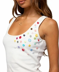 Edikted Women's Natash Mixed Button Tank Top