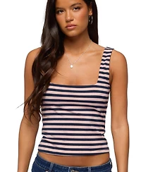 Edikted Women's Striped Built Bra Tank Top