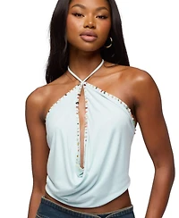 Edikted Women's Stone Backless Cowl Neck Top