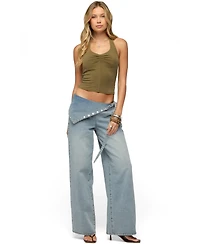 Edikted Womens Montanah Pleated Halter Top