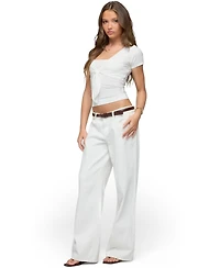 Edikted Women's Malka Two Piece Tie Front Top