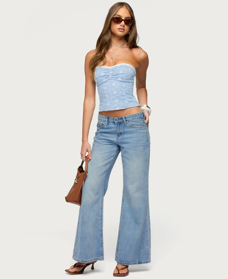 Edikted Women's Zeffey Strapless Eyelet Corset
