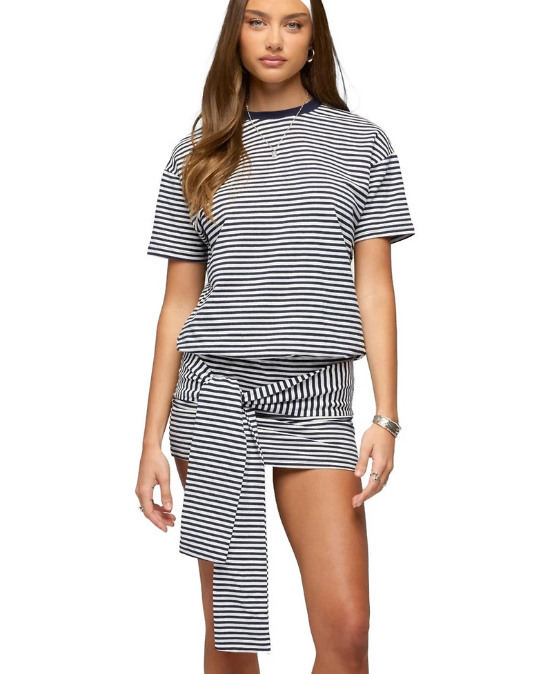 Edikted Women's Ardeney Striped T Shirt Mini Dress