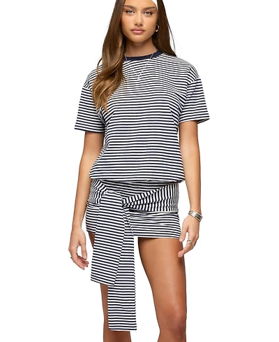 Edikted Women's Ardeney Striped T Shirt Mini Dress