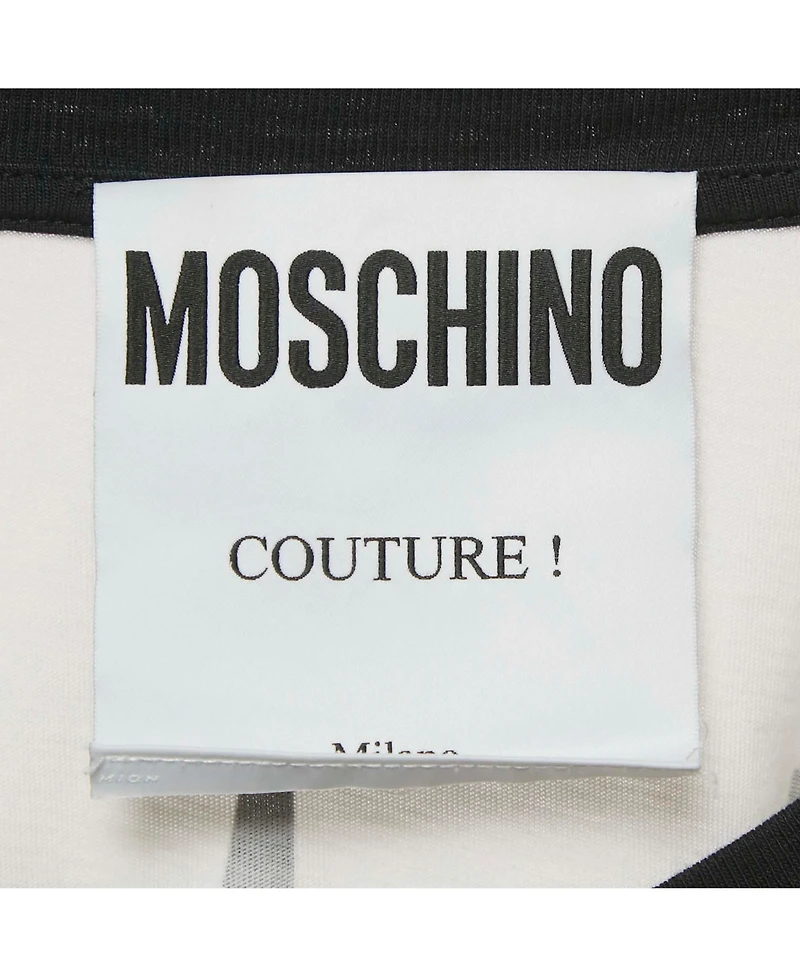 Pre-Owned Moschino Men's All Over Logo Print Cotton T-Shirt