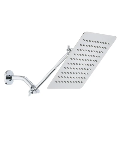 Phying 10 Inch Square Rainfall Shower Head High Pressure Stainless Steel Bath Shower Head Modern Fixed Mount Large Coverage Bathroom Shower