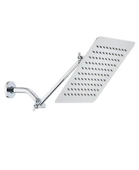 Phying 10 Inch Square Rainfall Shower Head High Pressure Stainless Steel Bath Shower Head Modern Fixed Mount Large Coverage Bathroom Shower