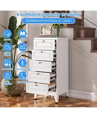 Boyel Living 39" Metal Bathroom Storage Cabinet with 5 Drawers, Freestanding Floor Organizer with Adjustable Feet
