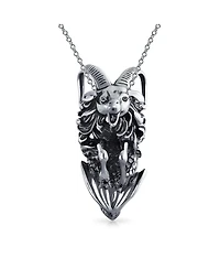 Bling Jewelry Capricorn Zodiac Pendant Necklace Sea Goat Astrology Horoscope Oxidized .925 Sterling Silver