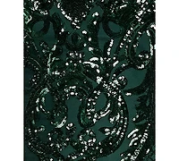 B Darlin Juniors' Pattern Sequin Spaghetti Straps Mini Dress