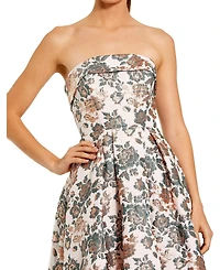 Mac Duggal Women's Strapless Floral Brocade Ball Gown