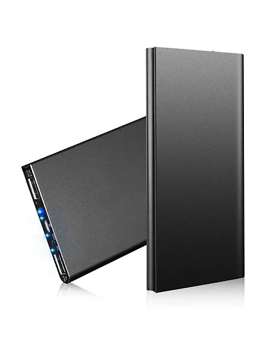 Gonez 20000mAh Ultra-Thin Portable Charger Power Bank, Dual Output External Battery Pack with Led Flashlight for Phone Travel Use