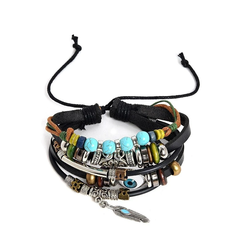 Sohi Women's Evil Eye Layered Bracelet