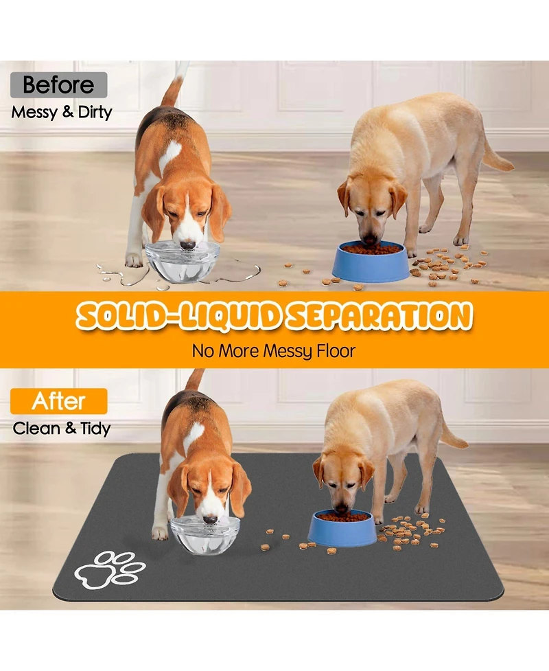 Aronkl Extra Large Absorbent Pet Feeding Mat Non Slip Quick Dry Easy Clean