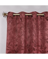 Superior Modern Leaves 2 Curtain Panels Set with Grommet Header, 52 X 96