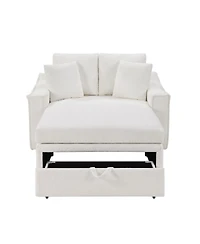 Streamdale Furniture Modern Chaise Sofa Bed with Hidden Storage and Pillows