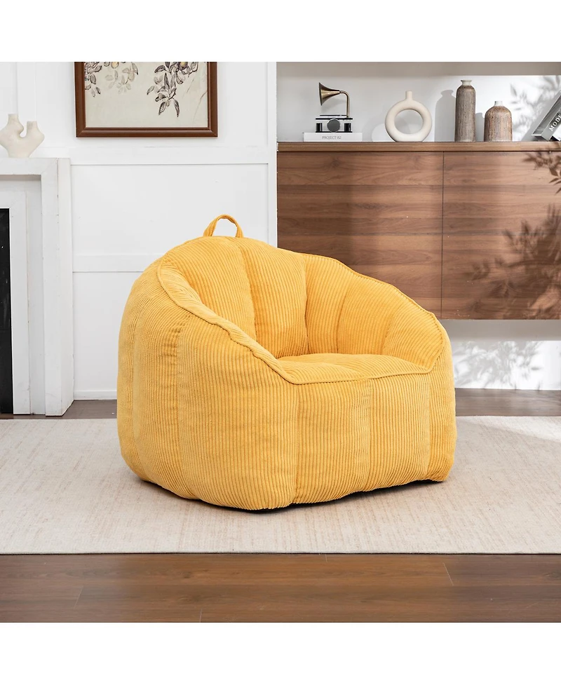 Streamdale Furniture Giant Corduroy Bean Bag Chair with Armrests for Adults and Teens