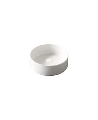Midola 14" Bathroom Sink Bathroom Vanity, Round Vessel Ceramic Basin without Faucet for Bathroom
