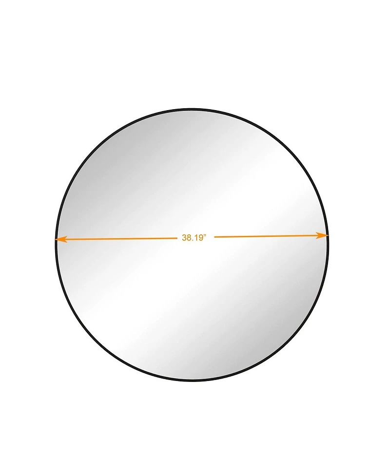 Laoties Oversized Round Wall Mirror, Modern Metal Circle Vanity Mirror for Living Room, Entryway