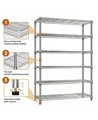 Streamdale Furniture 6-Tier Adjustable Metal Storage Shelving Unit