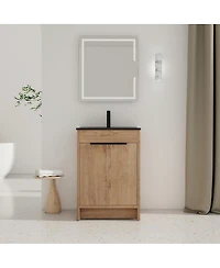 Sillysis Inch Freestanding Bathroom Vanity with Ceramic Sink